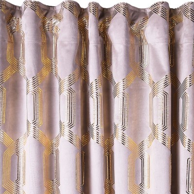 Zasłona welwetowa ROYAL CHIC GOLD 140x270 na taśmie